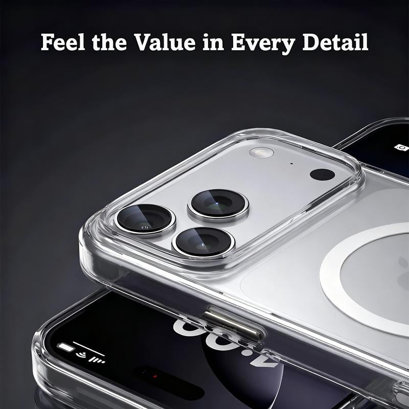 Wiwu Ultra-Clear Magnetic Phone Case with 38 N52 Magnets - Eco-Friendly TPU+PC Material, 4-Corner Air Cushion Drop Protection for Iphone 17/17 Air/17 Pro/17 Pro Max Magsafe Iphone Case